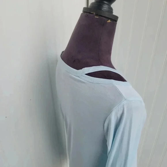 Time and Tru Women Top Light Blue Long Sleeve Modal Poly Pullover Shirt S (4-6) - Picture 2 of 11